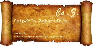 Csipán Zakariás névjegykártya